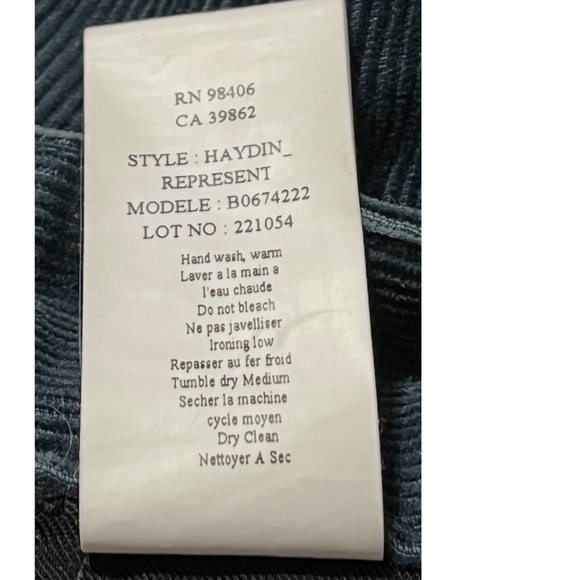 Theory Green Corduroy Haydin Straight Leg Pants inseam 34 - Picture 5 of 6